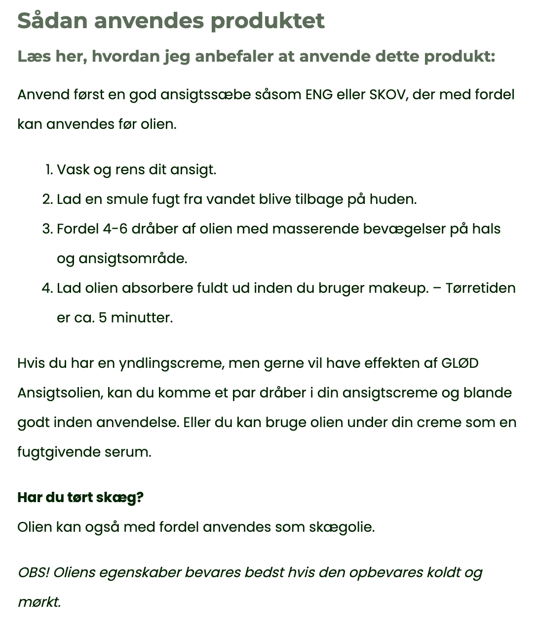 GLØD Ansigtsolie –  Havtorn & E-vitamin