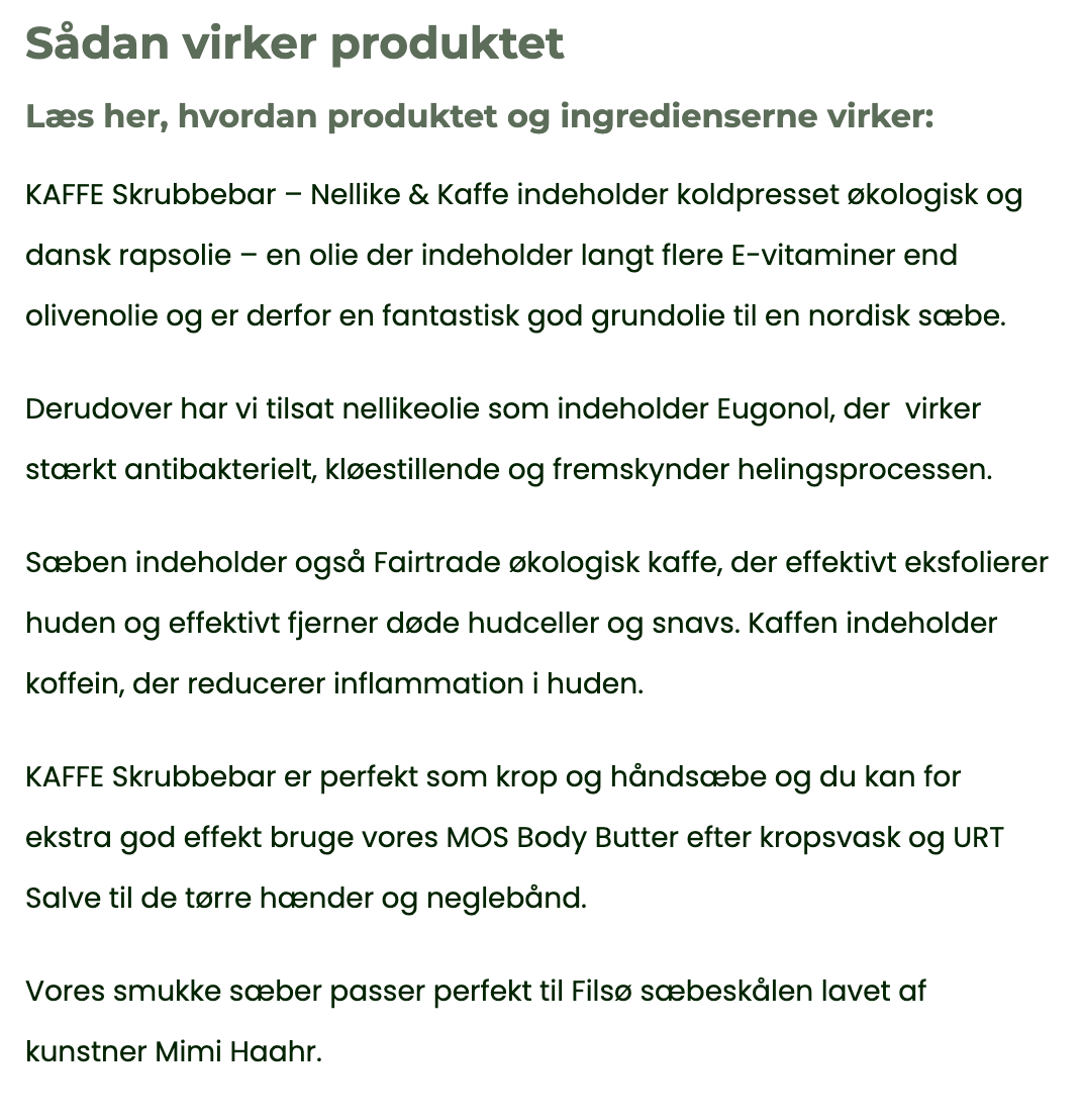 KAFFE Skrubbebar – Nellike & Kaffe