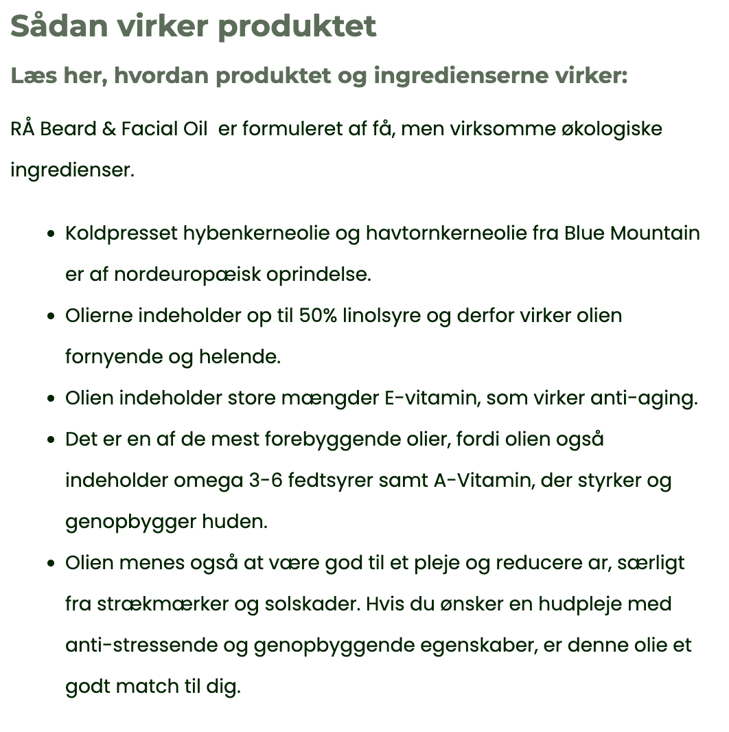 RÅ Skæg & Ansigtsolie